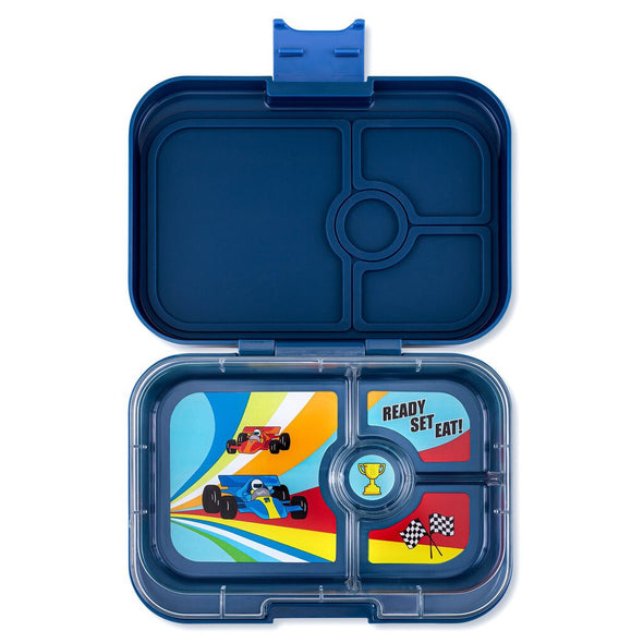 Yumbox Panino, Monte Carlo Blue with Racecars Tray