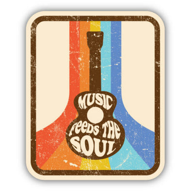 Music Feeds The Soul Guitar Sticker