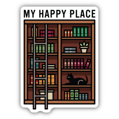 My Happy Place Book Shelf Sticker