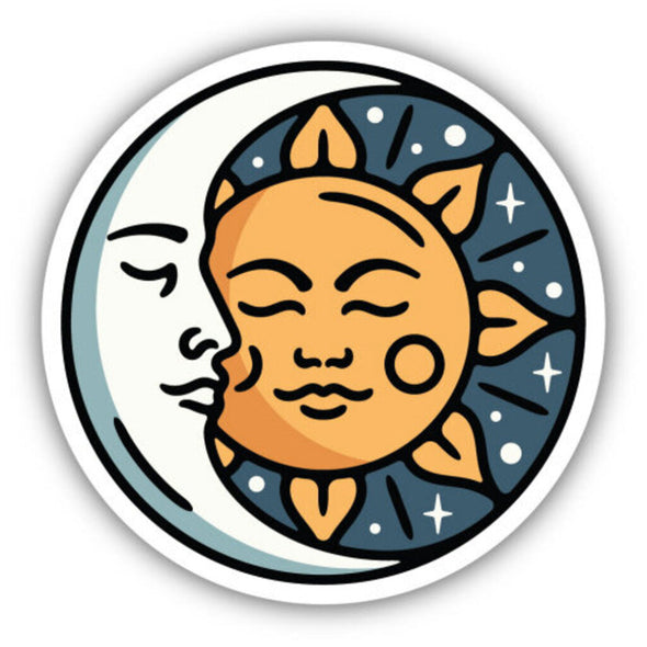 Moon And Sun Circle Sticker