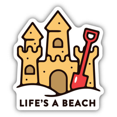 Life's A Beach Sandcastle Sticker