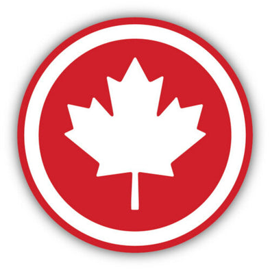 Canada Leaf Circle Sticker