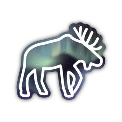 Northern Lights Moose Sticker