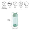 3 Sprouts Plastic Water Bottle, Green