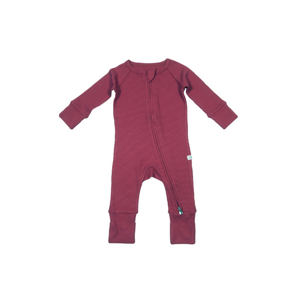 Loulou Lollipop Waffle Knit Sleeper, Mauvewood