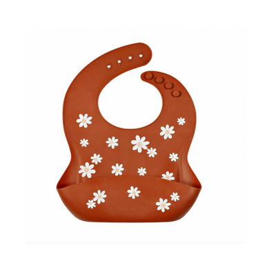 Loulou Lollipop Silicone Bib, Daisy Brown