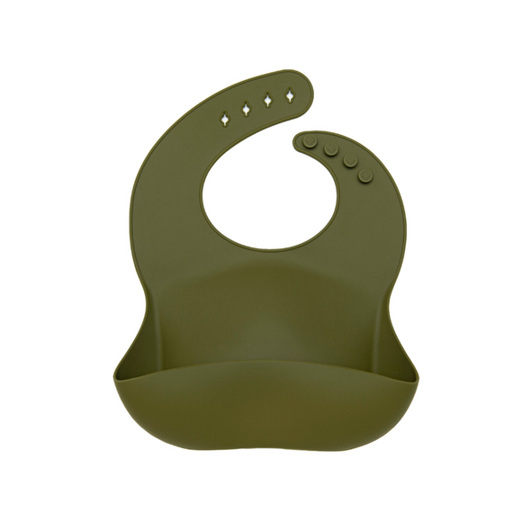 Loulou Lollipop Silicone Bib, Olive