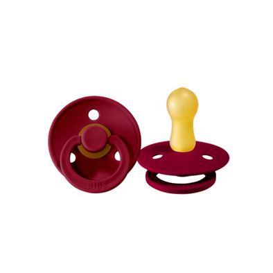 Bibs Pacifier 2 Pack, Natural Rubber Round Ruby Size 1