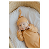 Copper Pearl Top Knot Hat, Ribbed Dolce 0-4m