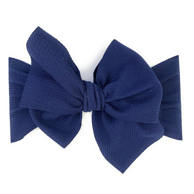 Baby Wisp Giant Lana Bow Headband, Navy