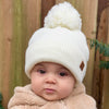 Babyfied Apparel Pom Pom Toque, Ivory