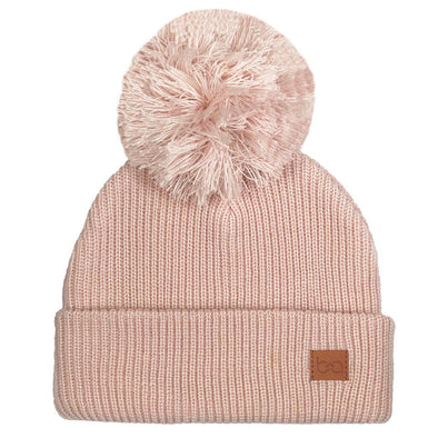 Babyfied Apparel Pom Pom Toque, Light Pink