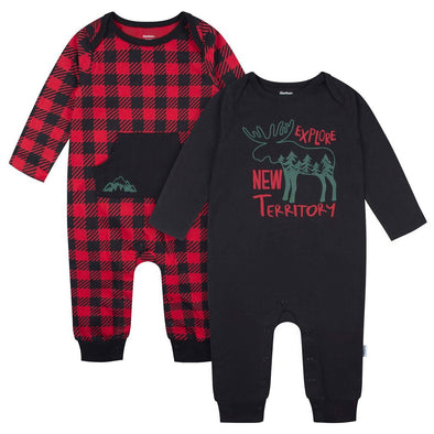 Gerber 2pk Romper, Explore Black