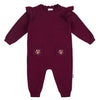 Gerber Sweater Knit Romper, Burgundy Flowers