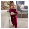 Gerber Sweater Knit Romper, Burgundy Flowers