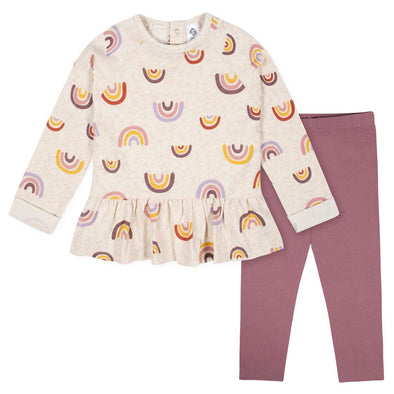 Gerber Peplum Top and Legging Set, Rainbow