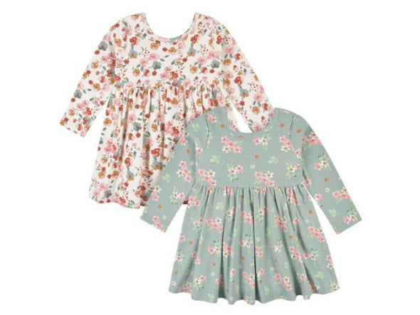 Gerber 2pk Dress Vanilla Green Floral