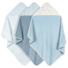 Just Born 3pk Hooded Towels, Blue