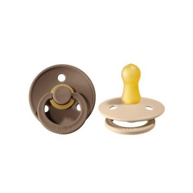 Bibs Pacifier 2 Pack, Dark Oak/Vanilla