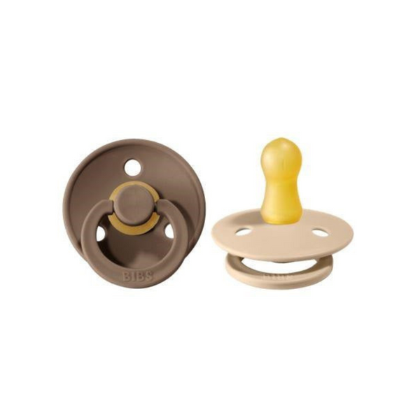 Bibs Pacifier 2 Pack, Vanilla/Dark Oak