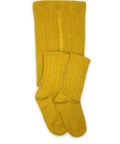 Jefferies Classic Cable Knit Tights, Mustard