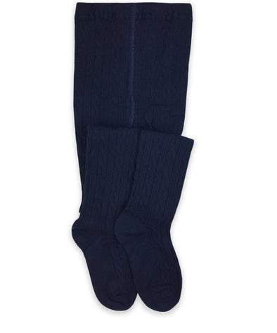 Jefferies Classic Cable Knit Tights, Navy