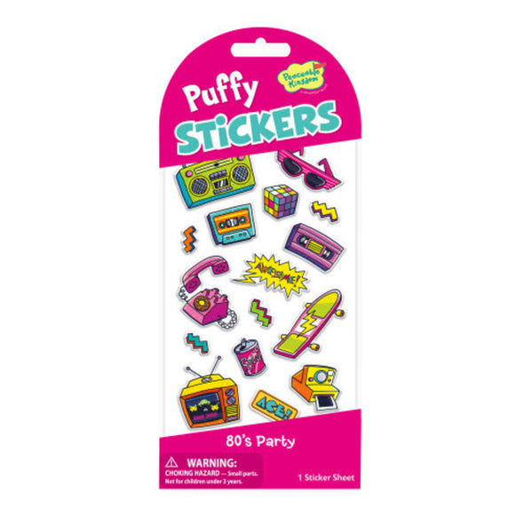 Peaceable Kingdom Puffy Stickers 80's Party