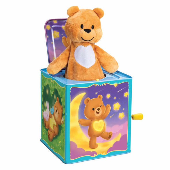 Schylling Teddy Bear Pop and Glow Jack In The Box