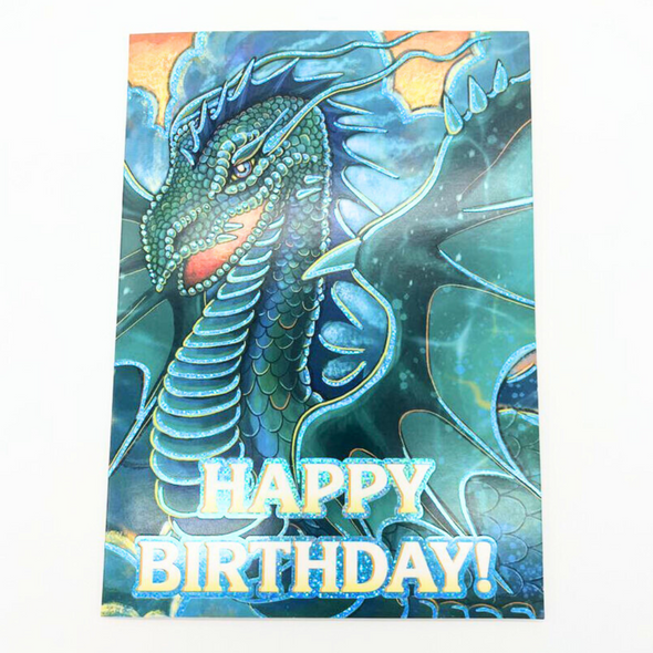 Glitter Dragon Happy Birthday Card