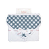 Lulujo Hooded Towel, Navy Gingham