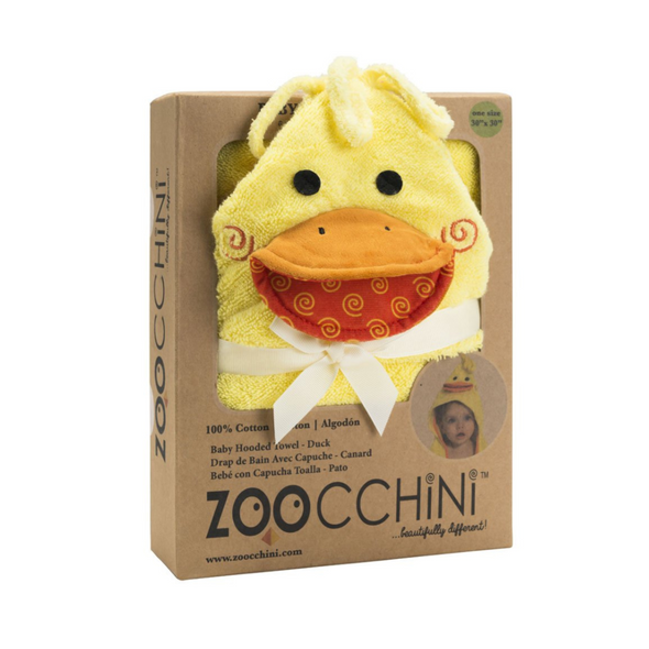 Zoocchini Baby Hooded Bath Towel, Puddles the Duck