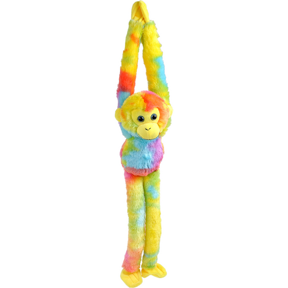 Wild Republic Vibe Brights Hanging Monkey Rainbow 20"