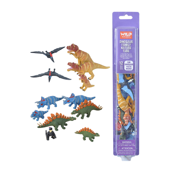 Wild Republic Nature Tube Dinosaur Family