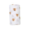 Lulujo Swaddle Blanket Muslin Cotton, Highland Cows
