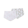 Lulujo 2pk Bandana Bibs, Bows/Rose Trellis