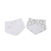 Lulujo 2pk Bandana Bibs, Bows/Rose Trellis