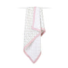 Lulujo Vintage Bows and Rose Trellis Cotton Muslin Quilt