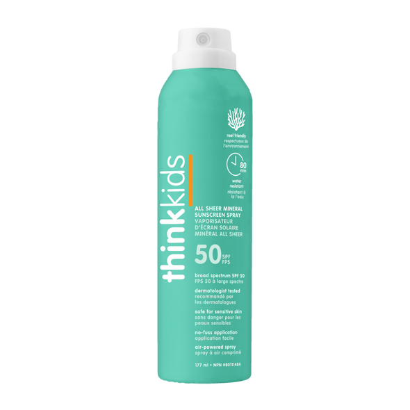 ThinkKids Clear Zinc Sunscreen Spray SPF 50 (177ml)