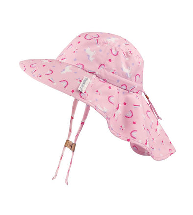 FlapJackKids Sun Hat with Neck Cape, Unicorn