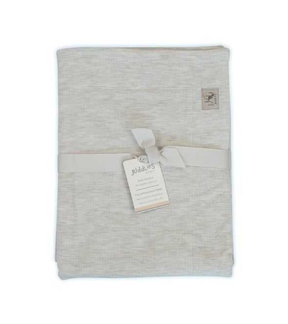 Juddlies Mini Waffle Baby Blanket, Light Grey
