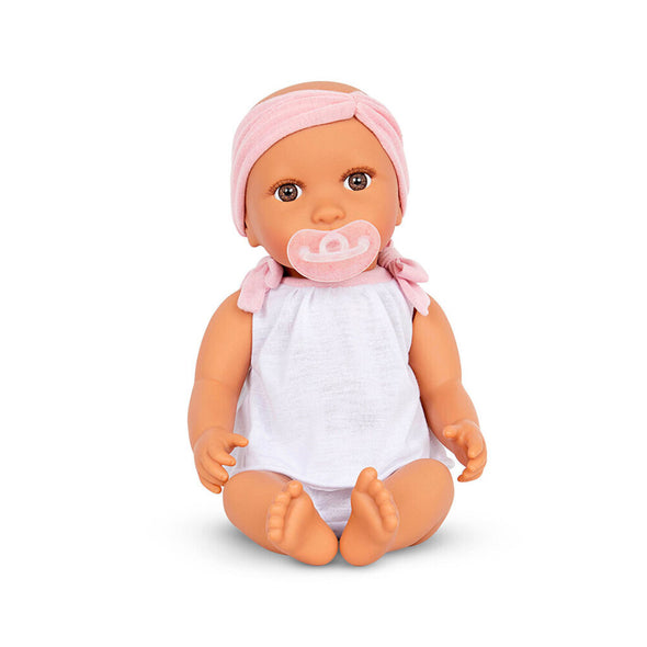 LullaBaby 14" Baby Doll, 2pcs Outfit and Pink Headband