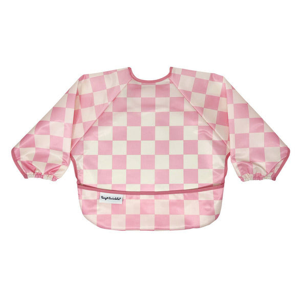 Tiny Twinkle Mess-Proof Full Sleeve Bib, Pink Checkers