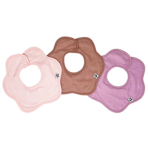 Tiny Twinkle Roundabout Bibs 3pk, Pink Mauve Lilac