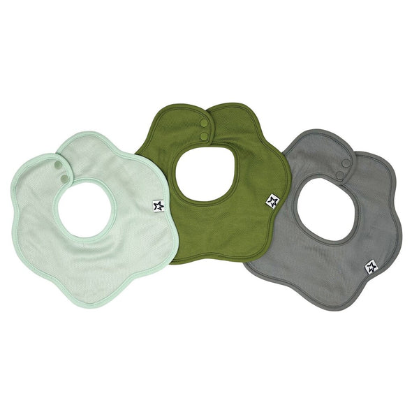 Tiny Twinkle Roundabout Bibs 3pk, Sea Green Grey