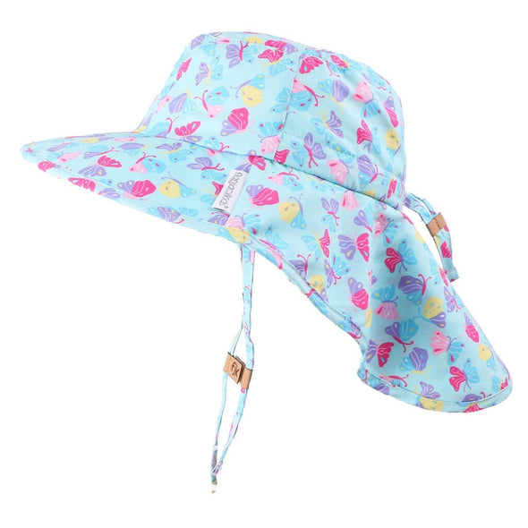 FlapJackKids Sun Hat with Neck Cape, Butterfly