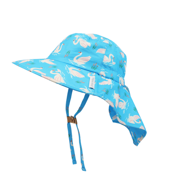 FlapJackKids Sun Hat with Neck Cape, Swan