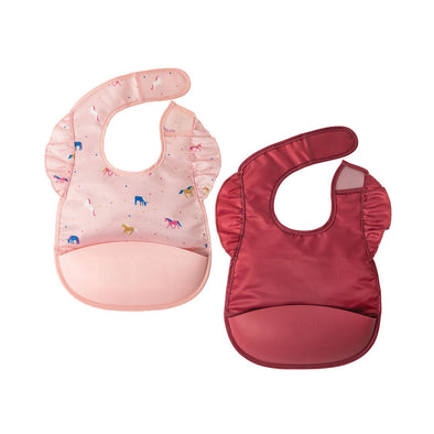 Tiny Twinkle Silicone Pocket Bib 2pk, Unicorn/Confetti