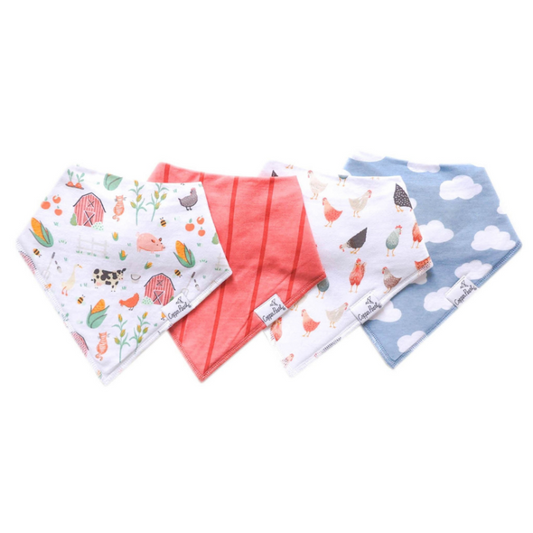 Copper Pearl Bandana Bibs 4 Pack, Farmstead
