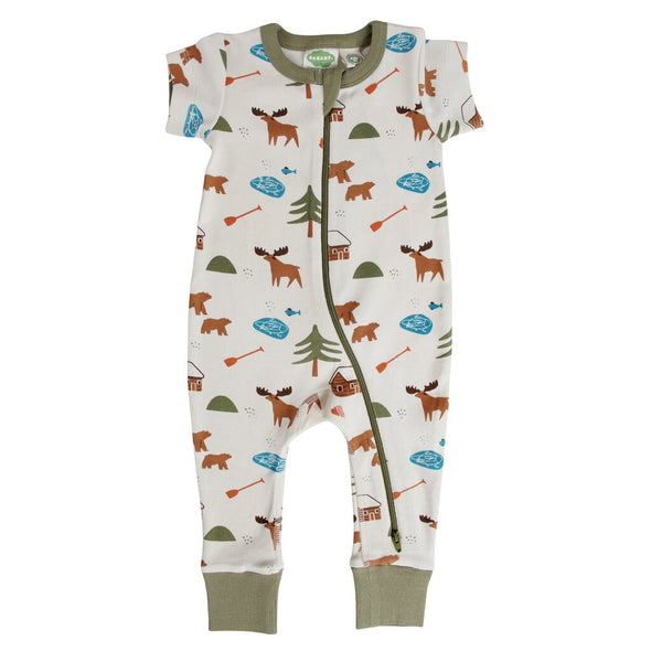 Parade Organics 2-Way Zip Romper Short Sleeve, Oh Canada