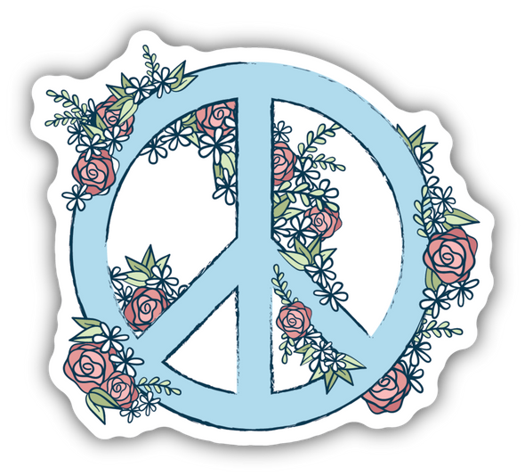 Floral Peace Symbol Sticker